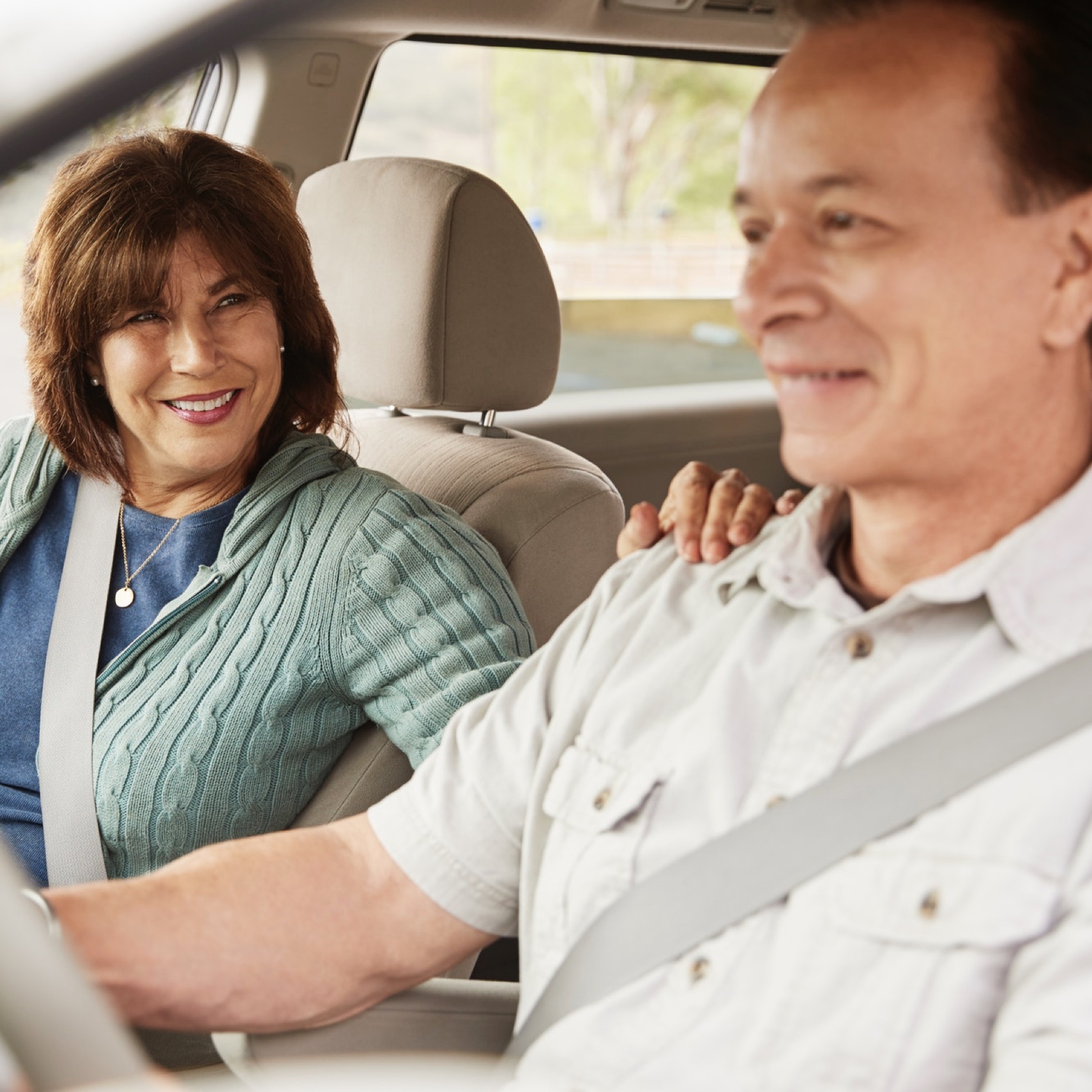 Driver Instructor showing Student Driver driving test